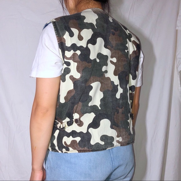 Vintage Fisherman Reversible Denim Camo Vest S-M - Picture 7 of 7